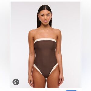 Abercrombie & Fitch Chocolate Cream One-Piece Swimsuit